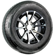 eCustomrim Radial Trailer Tire ST205/75R14 Load D 14" 5 Lug Avalanche Black Aluminum Rim