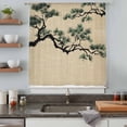 thumbnail image 4 of Teal Pine Tree Sheer Curtains 45 Inches Long, Farmhouse Botanical Country Rustic Light Filering Curtains, Breathable Simi Curtain Privacy Drapes for Kitchen Bathroom Small Window Treatment, 4 of 9