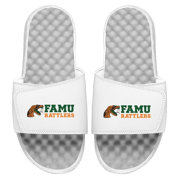 Men's ISlide White Florida A&M Rattlers Combo Wordmark Slide Sandals
