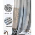 thumbnail image 3 of Blue Beige Color Blocks Kitchen Curtains Abstract Oil Painting Geometric Cafe Short Curtains for Bathroom Blackout Window Curtain Small Window Treatment Drapes for Bedroom Living Room 27.5"x39"x2, 3 of 9