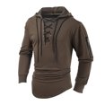 thumbnail image 1 of LUOGENLI Chandails à Capuche pour Hommes Design Graphique Mode Printemps et Automne pour Hommes Décontracté Uni à Lacets Chandail à Capuche à Manches Longues Fermeture Éclair Intégrale Chandails à Capuche pour Hommes Grande Taille Brun Taille TG, 1 of 7