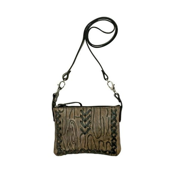 American West 5383884 Driftwood Trail Rider Crossbody & Hip Bag, Charcoal Brown