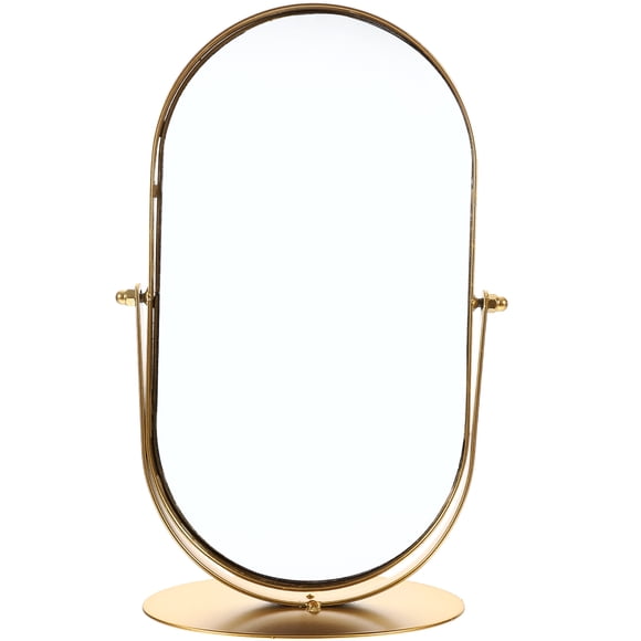 Desktop Makeup Mirror Vanity Mirror Vintage Metal Cosmetics Mirror Tabletop Make Up Mirror