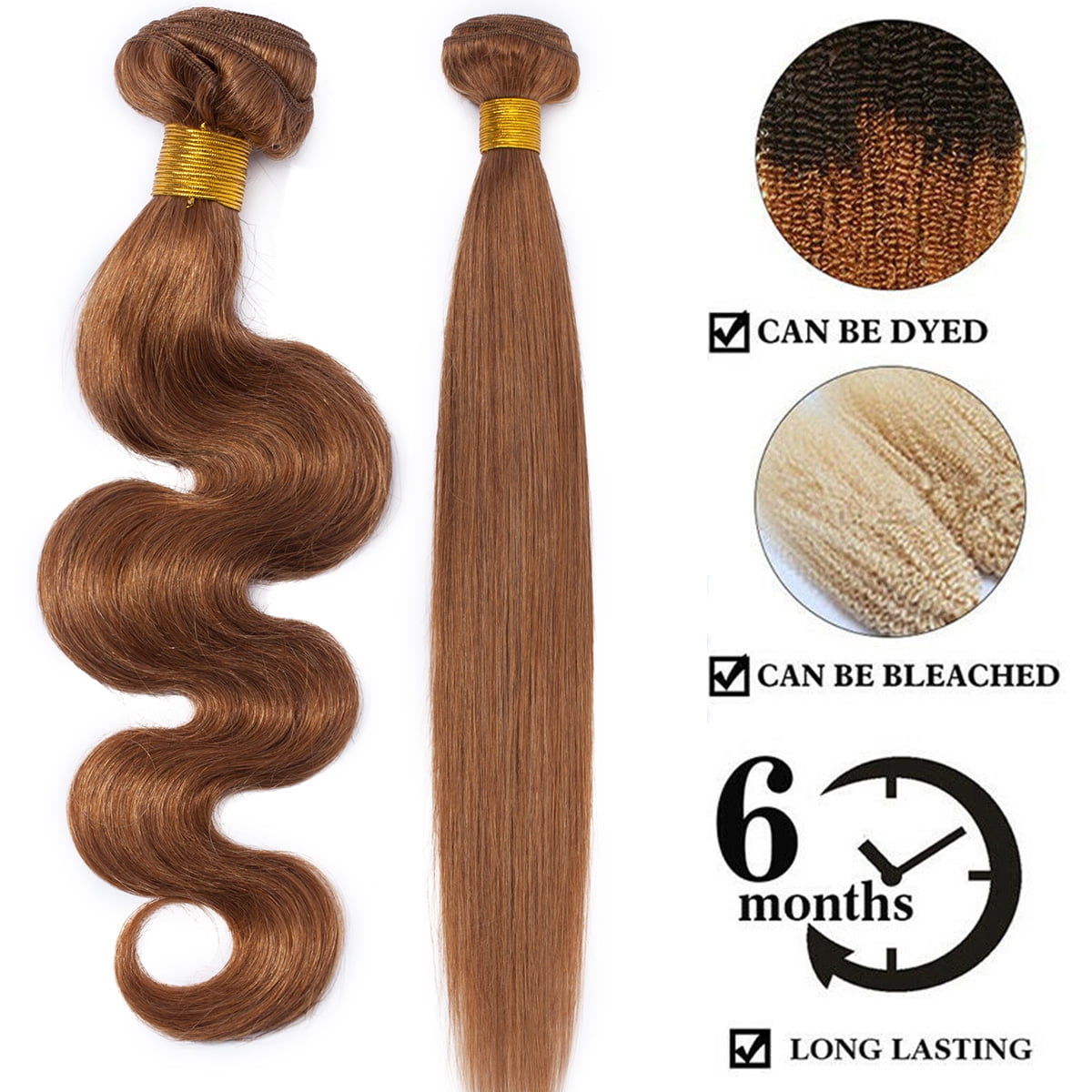 SEGO Virgin Human Hair Body Wave/Straight 1 Bundles Human Hair Extensions