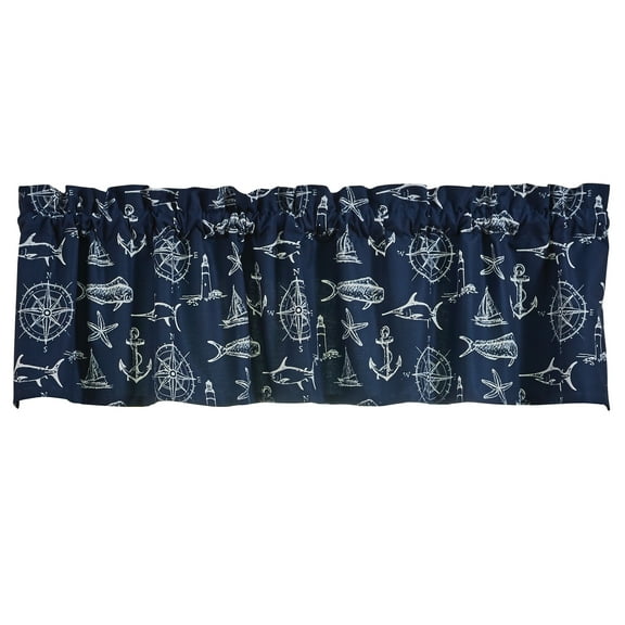 Split P Captain's Quarters Valance 60X14 - Navy