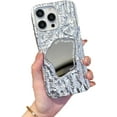 thumbnail image 7 of 3D Fold Rock Texture Plating Mirror Phone Case Compatible with iPhone Case (Black,iPhone 11), 7 of 7