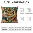 thumbnail image 5 of Tiger Print Pillow Case Pink Green and Turquoise Black Colorful Stripe Throw Cover Chinoiserie Animal Cushion  Rustic Decorative Pillowcase Home Decor, 5 of 5