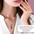 thumbnail image 4 of Real Natural Lapis Lazuli Necklace for Women 24" with Lobster Clasp - Healing Crystal Necklaces for Women with Flower Wrapped Pendant Lapis Lazuli Jewelry Birthday Mothers Day Christmas Gifts, 4 of 6