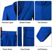 Wehilion Suit for Men Vintage Retro Wedding Suits Set Slim Fit 3 Pieces Jacket Blazer Groom Tuxedo Prom Mens Suit Royal Blue XL