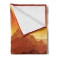 thumbnail image 2 of Lake Soft Flannel Fleece Throw Blanket, Abstract Landscape Huge Mountains at Sunset near Lake Grass, Cozy Plush for Indoor and Outdoor Use, 50" x 70", Brown Orange, by Ambesonne, 2 of 5
