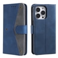 thumbnail image 7 of Phone Case for iPhone 14 Pro Wallet Cover with Wrist Strap, Splicing PU Leather Flip Case Card Holder Slots Kickstand Magnetic Closure for Women Men for iPhone 14 Pro, Blue, 7 of 7