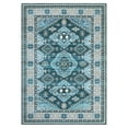 thumbnail image 2 of Aoile 9x12 Washable Area Rugs, Boho Vintage Carpet, Low Pile Non Slip Floor Cover for Bedroom Living Room Kitchen, Blue, 2 of 9