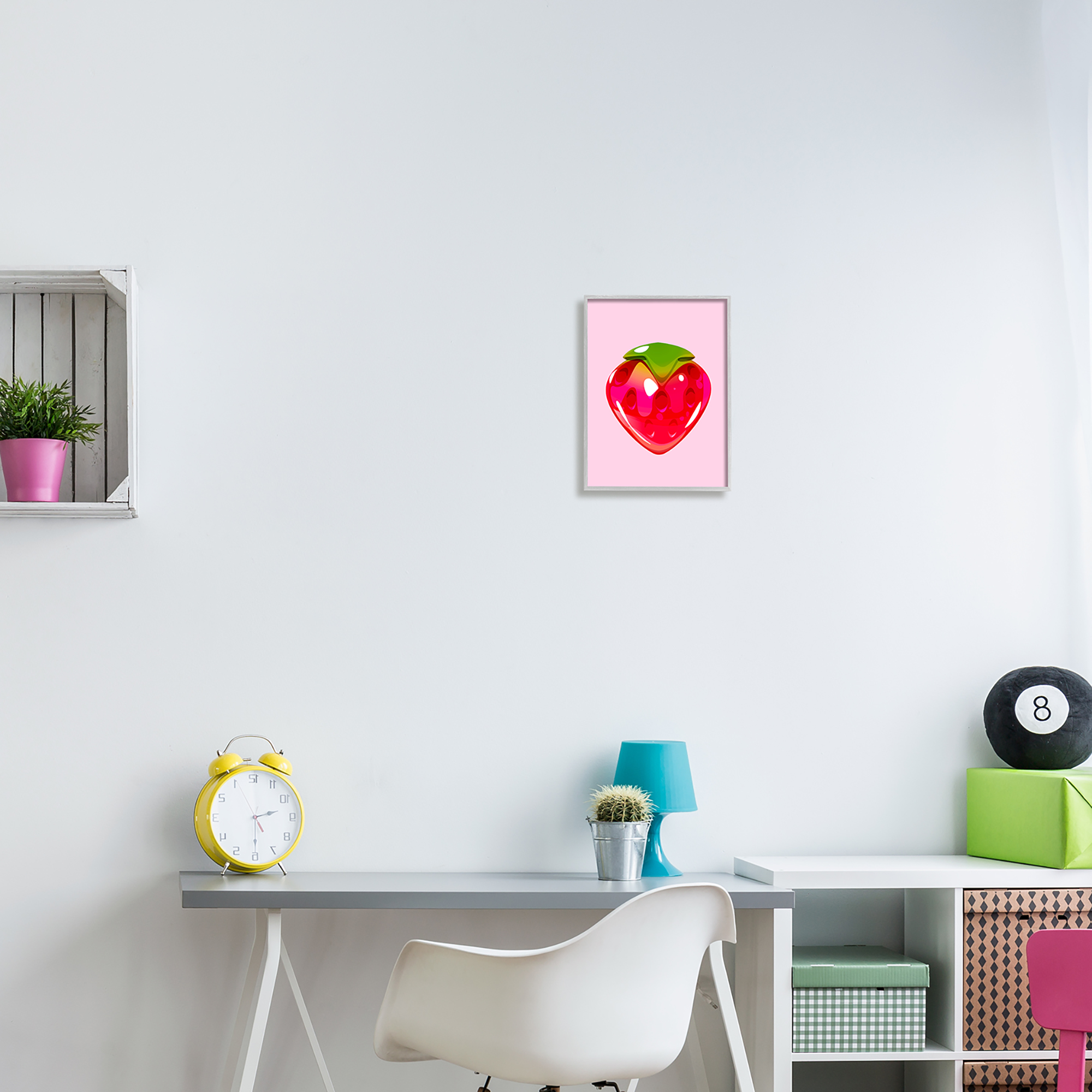 Stupell Industries Strawberry Gummy Candy Food & Beverage Painting Gray Framed Art Print Wall Art, 11 x 14