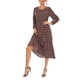thumbnail image 4 of VISgogo Vestido casual de primavera para mujer, vestido midi de ajuste regular con cuello redondo y manga larga con estampado de lunares VISgogo  moda, 4 of 9
