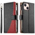 thumbnail image 1 of Funda cartera GANGXUN para iPhone 13 Mini , cuero PU con tarjetero, cremallera, correa de mano, soporte y protección 631°, 1 of 6