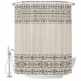 thumbnail image 2 of Beige Black Boho Waterproof Fabric Shower Curtain,Vintage Ethnic Tribe Abstract Art Waterproof Fabric Shower Curtain for Bathroom Curtains Bathtubs Hotel Shower Curtains with 12 Hooks Small 36x78in, 2 of 8