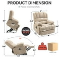 thumbnail image 2 of Power Lift Recliner Chair for Elderly,Massage Recliner Chair with 8-Point Vibration Massage and Lumbar Heating,Beige, 2 of 10