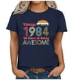 thumbnail image 4 of ICHUANYI 1984 Vintage Shirt For Womens 40th Birthday Gifts Retro Short Sleeve T Shirts Party Tops Funny Tees Fashion Clothing, 4 of 4