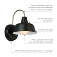 thumbnail image 6 of Design House Mason Industrial Barn Indoor/Outdoor Wall Mount Light with Metal Shade, Matte Black/Gold, 6 of 20