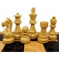 thumbnail image 4 of 4 Qn BLACK Supreme Knight 3 3/4 King Staunton Wood Chess Set Gloss Walnut Board, 4 of 6