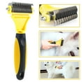 thumbnail image 2 of Pet Grooming Brush  Double Sided Shedding Dematting Undercoat Rake Comb For Dogs Cats, 2 of 8