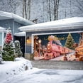 thumbnail image 4 of Gran pancarta para puerta de garaje exterior para la temporada navideña, porche delantero, jardín, letrero festivo colgante de bienvenida con diseño de Papá Noel, renos y muñeco de nieve, fiesta ..., 4 of 5
