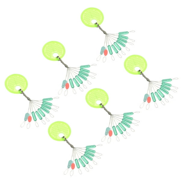 Uxcell 0.21x0.06 2S Size 9 in 1 Cylinder Shape Fishing Rubber Bobber Beads  Stopper Light Green 270 Pieces 
