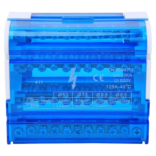 411 distribution terminal block for single-phase, 4-level DIN rail for electrical engineering