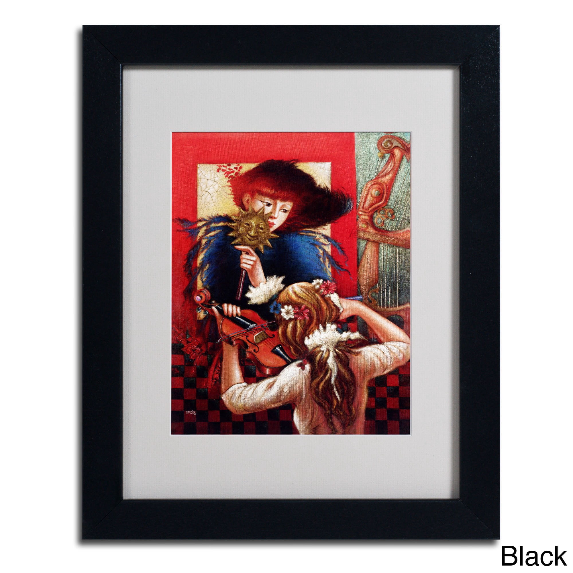 Trademark Fine Art "Window Music" Canvas Art by Edgar Barrios, Wood Frame