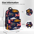 thumbnail image 5 of Mochila con estampado de peces de colores, ideal para portátiles, viajes, senderismo, negocios, para mujeres y hombres., 5 of 5