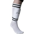 thumbnail image 5 of Champion Sports Youth Sock Style Striped Soccer Shinguards, White/Black, 4-6 Years/Small, 5 of 5