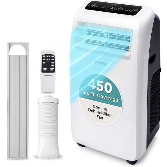 SereneLife SLPAC12.5 - 12,000 BTU Portable Air Conditioner with Dehumidifier and Fan Modes