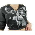 thumbnail image 2 of Femmes Zip Up Y2k Esthétic Hoodie Vintage Graphique Imprimé Sweat-Shirt Goth Visage Portrait Rue, 2 of 4