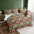 thumbnail image 3 of Erosebridal Orange Teal Aztec Bedding Comforter Set, Bohemia Geometric Full Bedding Set, Reversible 7-Piece, 3 of 6