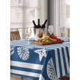 thumbnail image 6 of Navy Blue Striped Coastal Table Cloth, Nautical Beach Starfish Shell Waterproof Tablecloth for Rectangle Tables, Reusable Washable Fabric Table Cover for Restaurant Kitchen Dining Tables 60"x102", 6 of 6
