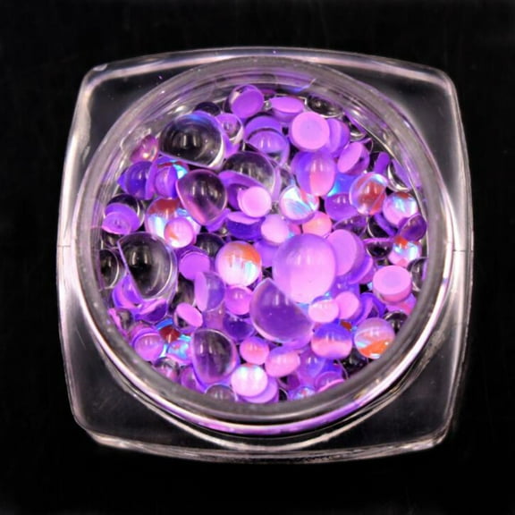 Kokovifyves Nailart Jewelry Mermaid Bead Transparent Semi-Round Bead Nail Jewelry Rhinestone