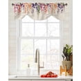 thumbnail image 5 of Tie Up Valance Curtain for Kitchen,Watercolor Pastoral Wildflowers Rod Pocket Short Curtains Adjustable Tie-Up Shade Valances,Floral on Vintage Linen Window Treatment for Bathroom Living Room Bedroom, 5 of 8