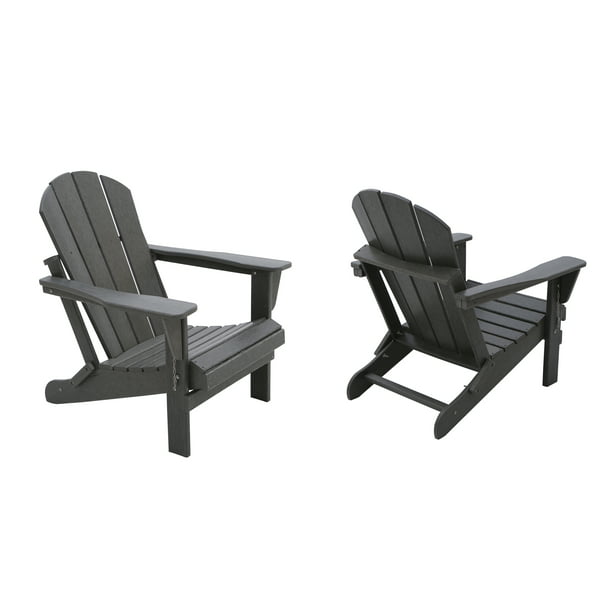 Braxton Outdoor Folding Poly Adirondack Chair (Set of 2