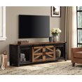 thumbnail image 1 of WAMPAT Farmhouse TV Stand, up to 75" TVs, Sliding Barn Door, Entertainment Center, Media Console, Storage Shelf, Living Room, Bedroom, Dark Walnut and Black, 1 of 7