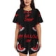 thumbnail image 1 of Fotbe Happy Halloween2 Conjunto de Pijama Estampado para Mujer, 2 Piezas, Ropa de Dormir con Camiseta de Manga Corta y Shorts Suaves-Large, 1 of 6