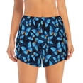 thumbnail image 2 of Picia Blue Butterfly Pattern Women's 2 in 1 Athletic Running Shorts High Waisted Workout Casual Gym Sweat Shorts with Comfy Liner Zipper Pockets-Medium, 2 of 9