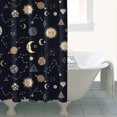 thumbnail image 4 of Dark Blue Sun Moon Cloud Star Pattern Shower Curtain 36"x72" ,Bathroom Decorative Shower Curtains Set with 12 Hooks,Modern Waterproof Washable Shower Curtain, 4 of 6