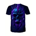 thumbnail image 4 of Men's 3D Skull Print T-shirt Fashion Print T-shirt Men's Short Sleeve T-shirt Casual Summer T-shirt Cool Clothing Top Daily Wear Workout and Resort, 4 of 5