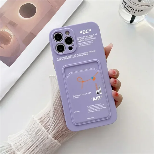 Fashion Card Wallet Case For iPhone 14 Pro Max 11 12 13 Pro Max XR X XS Max 7 8 Plus Sports Sneakers Tags Soft Silicone Cover