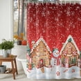 thumbnail image 3 of Christmas Snowman Shower Curtains for Bathroom, Gingerbread House Candy Winter Snow Red Waterproof Fabric Shower Curtain for Bathroom Bathtub Decoration, Machine Washable, 54x"78", 3 of 9