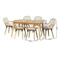 thumbnail image 3 of Baxton Studio Gedali Greywashed Rattan and Brown Wood 7-Piece Dining Set, 3 of 13