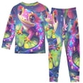 thumbnail image 2 of BZSMCE Unisex Pajama Set Snug-Fit Cotton Sleepwear Colorful Frog Printed, 2 of 7