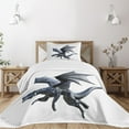 thumbnail image 3 of Ambesonne Dragon Quilted Bedspread Set 2 Pcs, Creature Wings, Twin Size, Charcoal Grey, 3 of 6