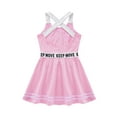 thumbnail image 4 of YIZYIF Girls Criss Cross Shoulder Straps A-line Athletic Dress Workout Exercise Sports Outfit Pink 12, 4 of 7
