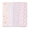 Parent's Choice Cotton Flannel Receiving Blankets for Baby Girls, Rainbow, 4 Pack